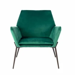 Viadurini Living Moderne Sessel-Moderner Lounge Chair aus petrolgrünem Samt und schwarzem Metall - getönt