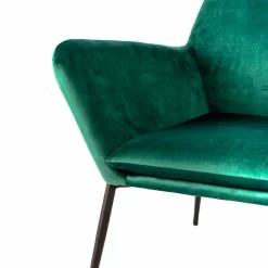 Viadurini Living Moderne Sessel-Moderner Lounge Chair aus petrolgrünem Samt und schwarzem Metall - getönt