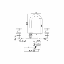 Viadurini Taps Waschbeckenarmaturen-Moderner Mixer für Waschbecken mit Ablauf in Messingchrom Made in Italy - Liro