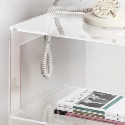 Viadurini Living Nachttische-Moderner Nachttisch aus transparentem Acryl-Kristall-Design mit Ablage - Icaria