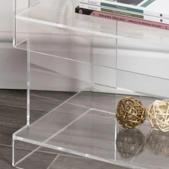 Viadurini Living Nachttische-Moderner Nachttisch aus transparentem Acryl-Kristall-Design mit Ablage - Icaria