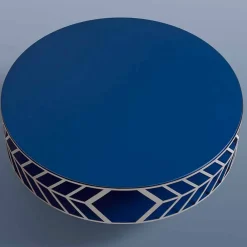 Viadurini Living Moderne Couchtische-Moderner niedriger Design-Couchtisch in Blau oder Bordeaux mit Ring – Lok