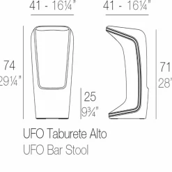 Vondom Outdoor Hocker-Moderner Outdoor Hocker Ufo von aus Polyethylen