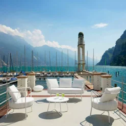 Viadurini in the Garden Metallsessel-Moderner Outdoor-Sessel aus lackiertem Metall und Stoff Made in Italy - Olma