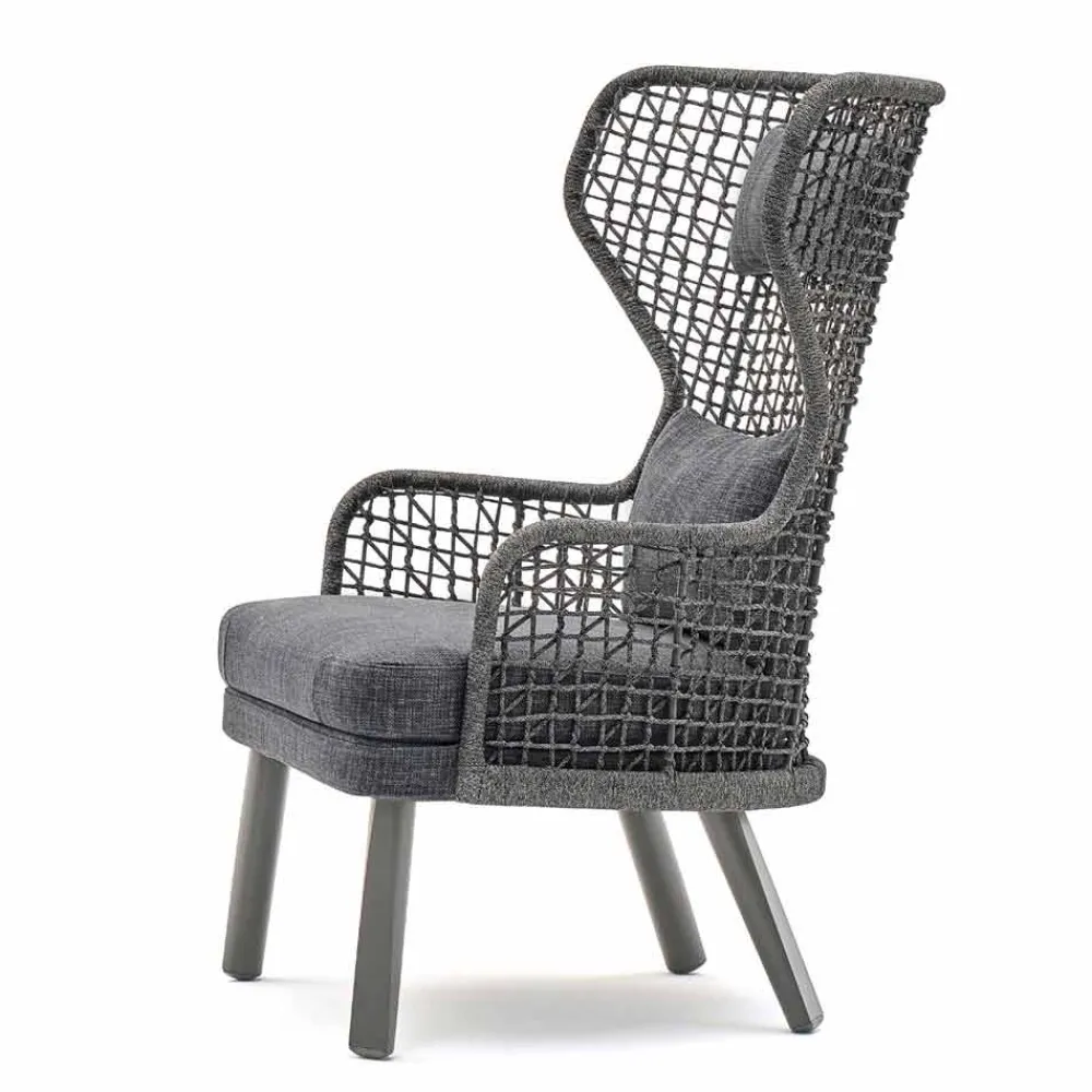 Varaschin Stoffsessel-Moderner Outdoor-Sessel mit Kopfstütze aus Stoff Emma