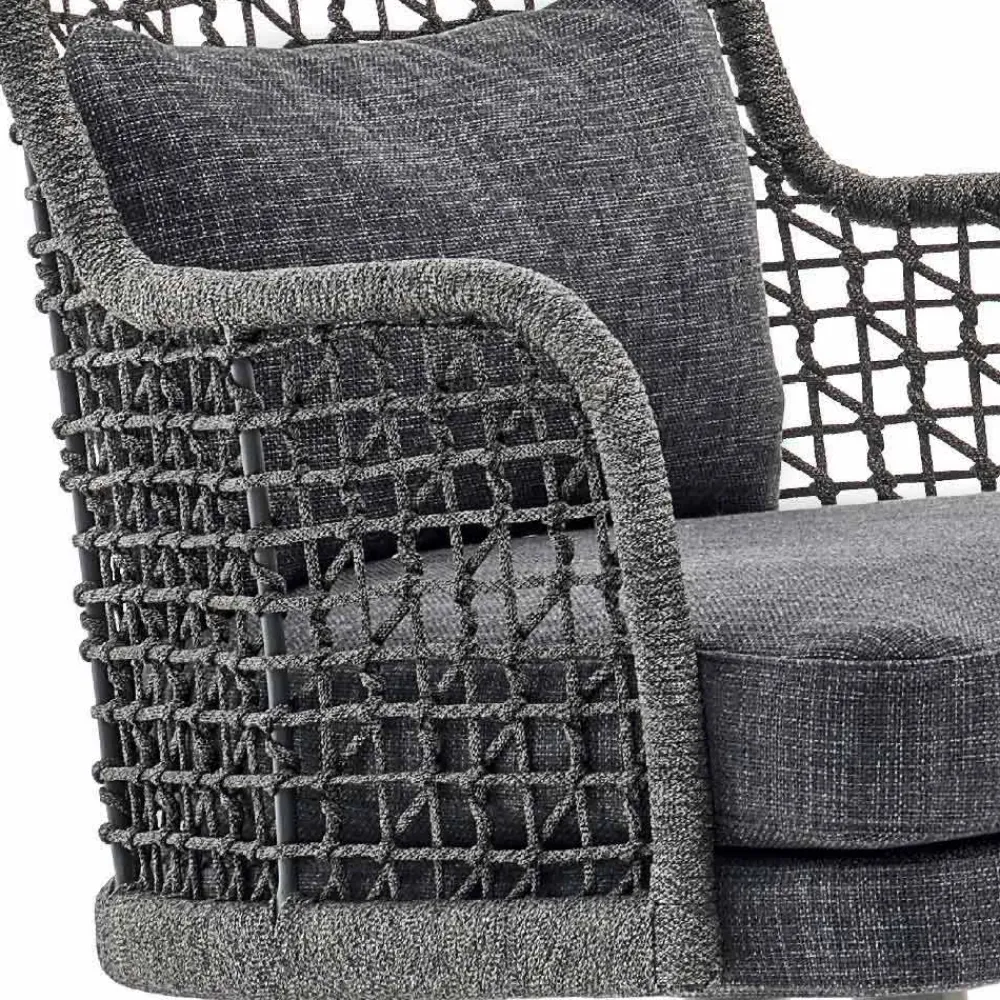 Varaschin Stoffsessel-Moderner Outdoor-Sessel mit Kopfstütze aus Stoff Emma