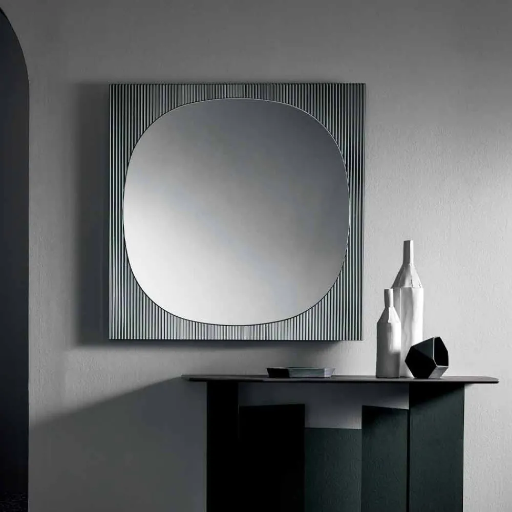 Viadurini Living Wandspiegel-Moderner quadratischer Wandspiegel in rauchiger Farbe Made in Italy - Bandolero