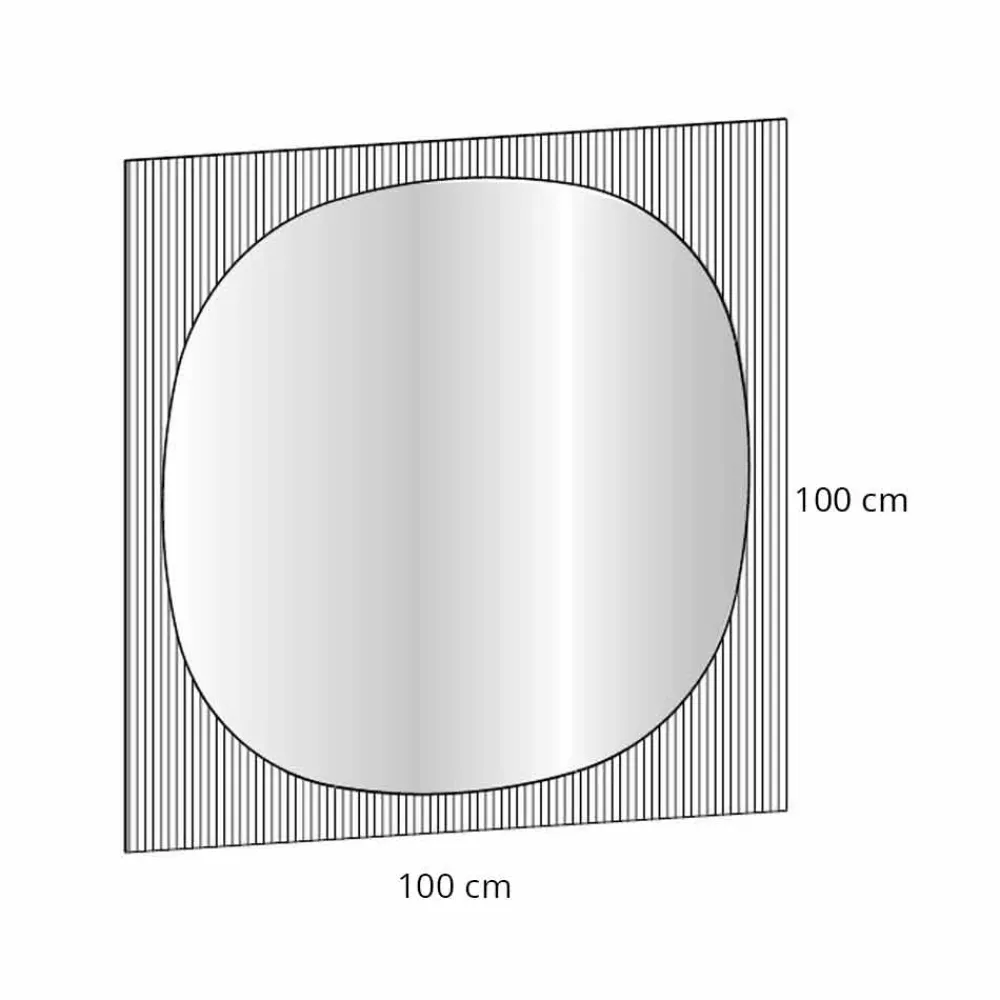 Viadurini Living Wandspiegel-Moderner quadratischer Wandspiegel in rauchiger Farbe Made in Italy - Bandolero