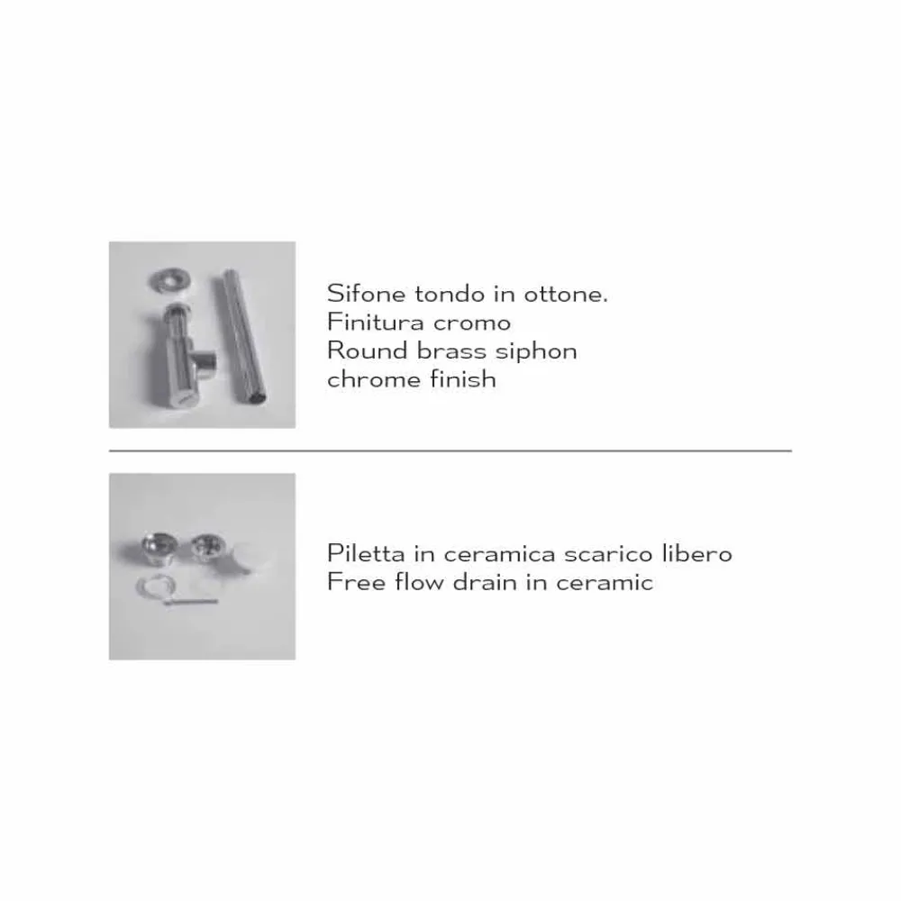 Viadurini Bathroom Keramikwaschbecken-Moderner rechteckiger Aufsatz oder hängender Waschtisch 60x30 cm in Keramik - Akt