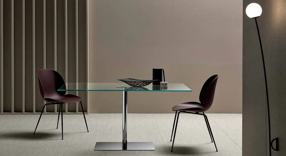 Viadurini Living Esstische Nach Mass|Esstische-Moderner rechteckiger Tisch aus geräuchertem oder extraleichtem Glas Made in Italy - Dolce