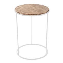 Viadurini Living Moderne Couchtische-Moderner runder Couchtisch aus Metall und hochwertigem Marmor - Raphael