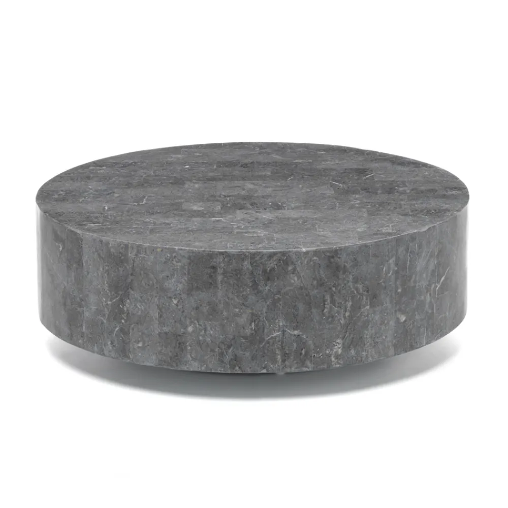 Viadurini Living Couchtische Aus Stein-Moderner runder Couchtisch aus Fossil Stone – Vermont