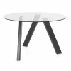 Viadurini Living Runde Tische-Moderner runder Esstisch aus Glas und Metall - Tontolone