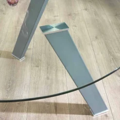 Viadurini Living Runde Tische-Moderner runder Esstisch aus Glas und Metall - Tontolone