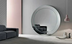 Viadurini Living Standspiegel-Moderner runder freistehender Spiegel mit geneigtem Rahmen Made in Italy - Salamina