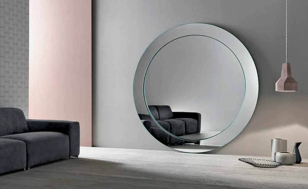 Viadurini Living Standspiegel-Moderner runder freistehender Spiegel mit geneigtem Rahmen Made in Italy - Salamina