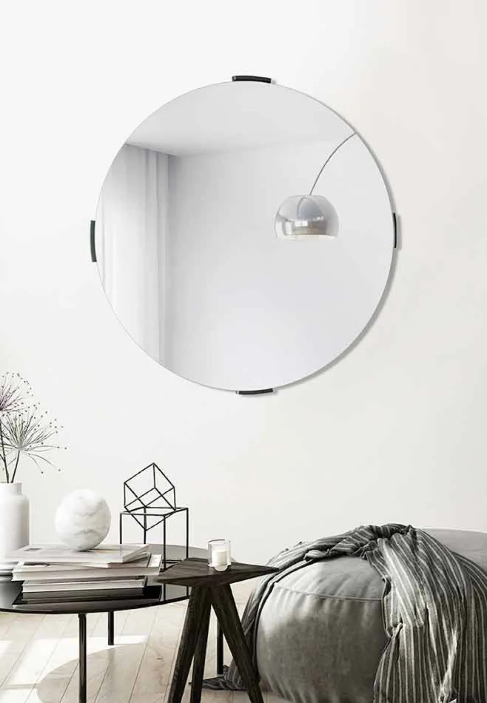 Viadurini Living Wandspiegel-Moderner runder freitragender Wandspiegel mit Rahmen - Odosso