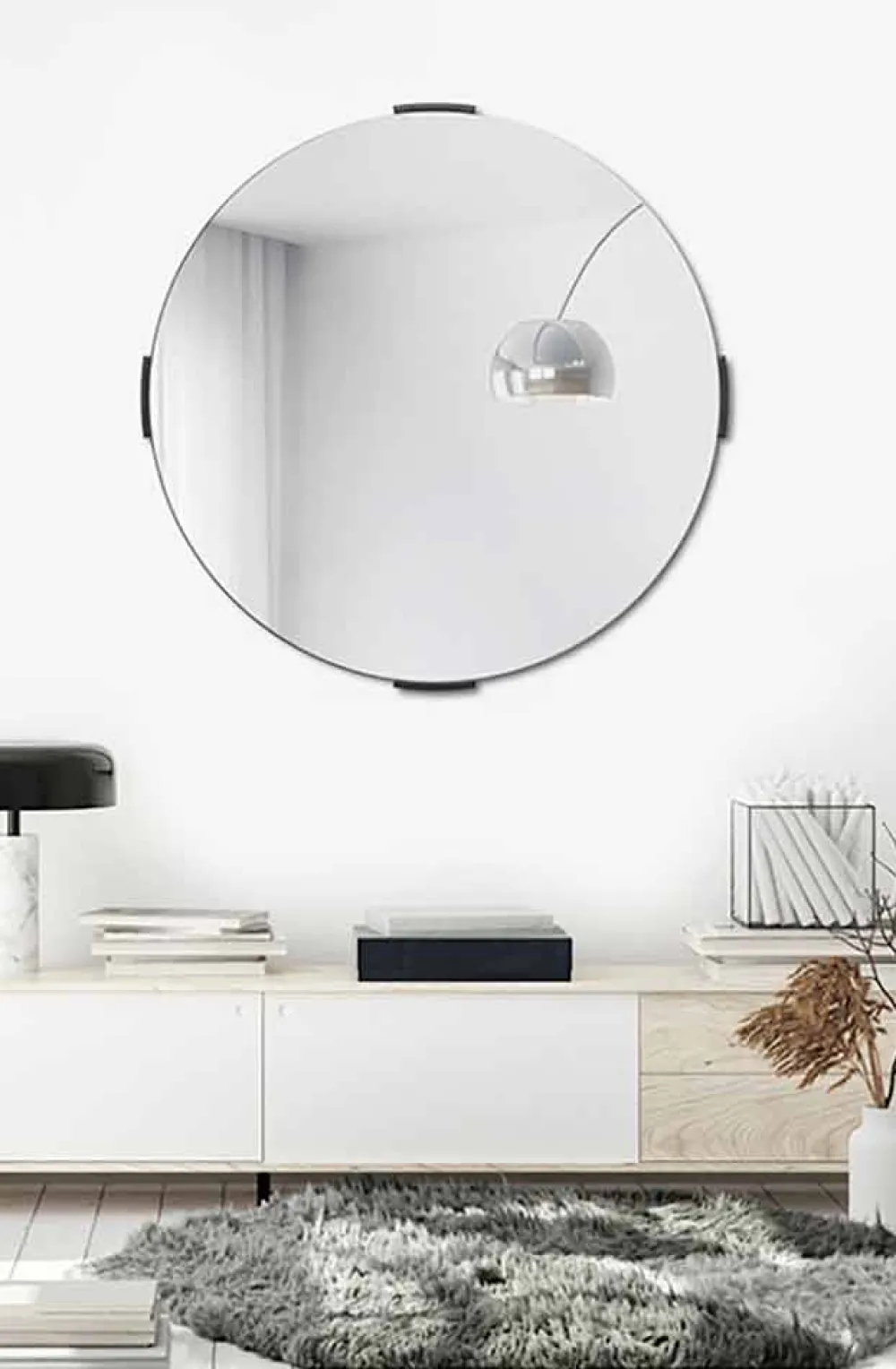 Viadurini Living Wandspiegel-Moderner runder freitragender Wandspiegel mit Rahmen - Odosso