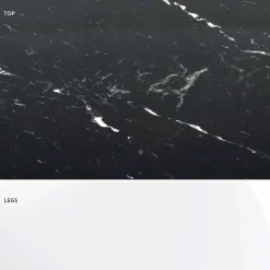 Viadurini Living Esstische|Runde Tische-Moderner runder Tisch aus Carrara-Marmor und Marquinia, hergestellt in Italien – Dollars