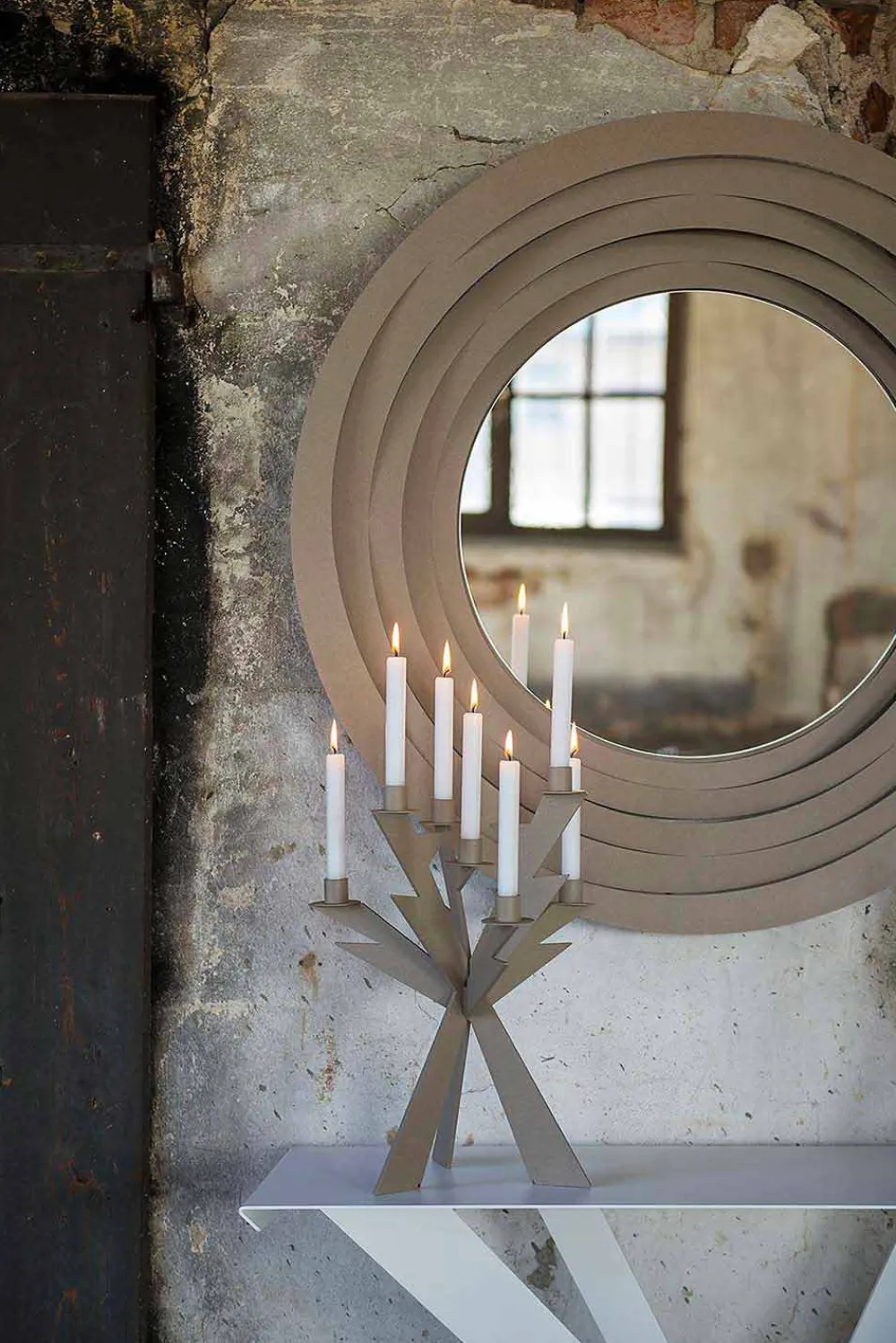 Viadurini Living Wandspiegel-Moderner runder Wandspiegel aus farbigem Eisen Made in Italy - Origano