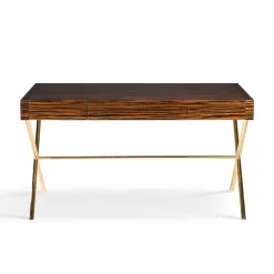 Viadurini Living Badmöbel Stehend-Moderner Schminktisch Ada 3 mit zu öffnender Platte aus glänzendem Ebenholz