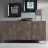 Viadurini Living Sideboards-Moderner Schrank, drei Türen Melaminholz Bronze oder Grau Made in Italy - Clemente