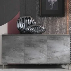 Viadurini Living Sideboards-Moderner Schrank, drei Türen Melaminholz Bronze oder Grau Made in Italy - Clemente