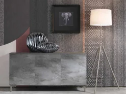 Viadurini Living Sideboards-Moderner Schrank, drei Türen Melaminholz Bronze oder Grau Made in Italy - Clemente