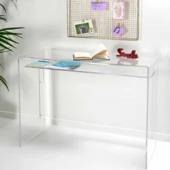 Viadurini Living Design Schreibtische-Moderner Schreibtisch aus transparentem Plexiglas, hergestellt in Italien, Barga