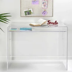 Viadurini Living Design Schreibtische-Moderner Schreibtisch aus transparentem Plexiglas, hergestellt in Italien, Barga