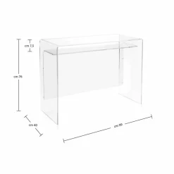 Viadurini Living Design Schreibtische-Moderner Schreibtisch aus transparentem Plexiglas, hergestellt in Italien, Barga