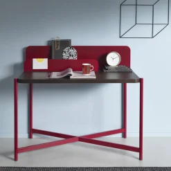 Viadurini Living Design Schreibtische-Moderner Schreibtisch aus farbigem Metall und Eichenholz im italienischen Design - Nadin