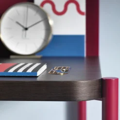 Viadurini Living Design Schreibtische-Moderner Schreibtisch aus farbigem Metall und Eichenholz im italienischen Design - Nadin