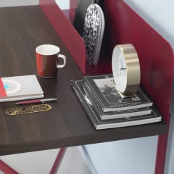 Viadurini Living Design Schreibtische-Moderner Schreibtisch aus farbigem Metall und Eichenholz im italienischen Design - Nadin