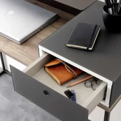 Viadurini Living Design Schreibtische-Moderner Schreibtisch aus Metall und Melamin mit Schublade Made in Italy - Iridio