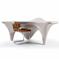 Viadurini Design Design Schreibtische-Moderner Schreibtisch handmade aus Italien Sinuous