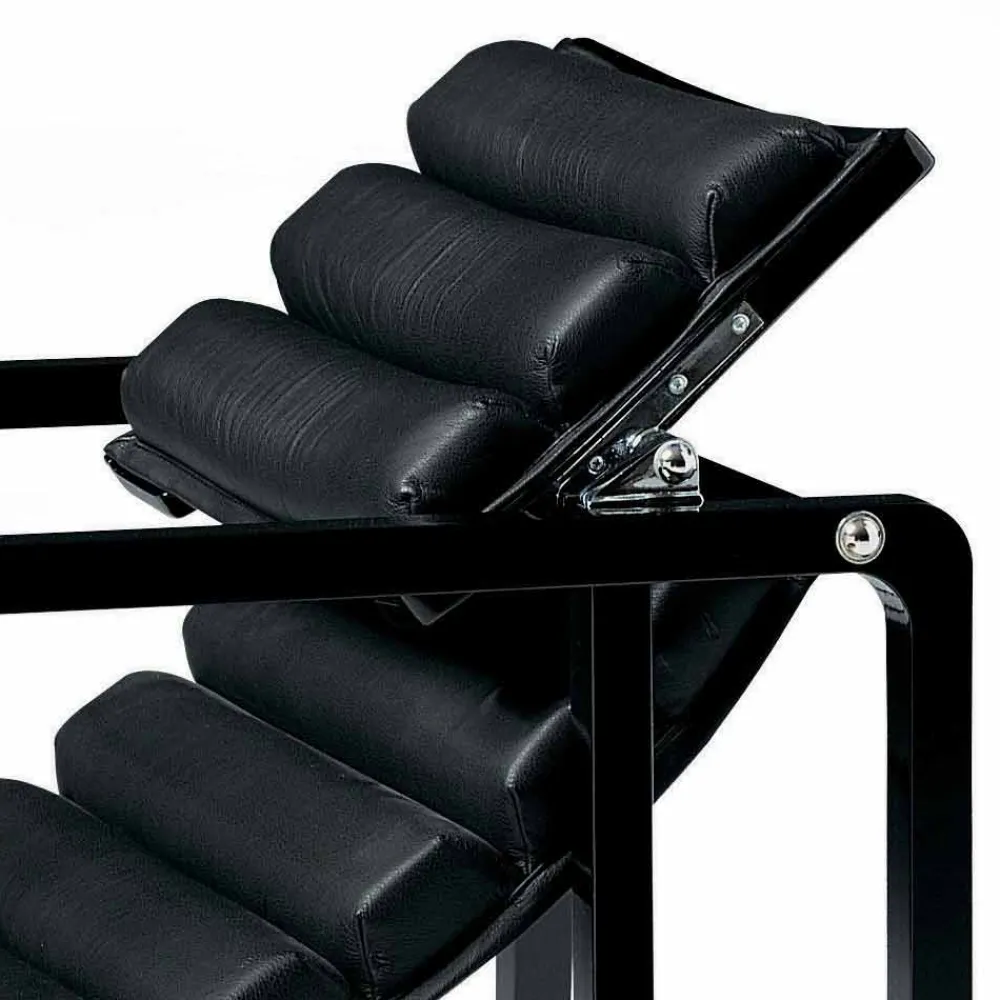 Viadurini Living Moderne Sessel-Moderner Sessel aus glänzend schwarz lackiertem Holz und Leder Made in Italy - Conga