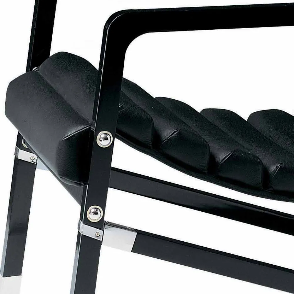 Viadurini Living Moderne Sessel-Moderner Sessel aus glänzend schwarz lackiertem Holz und Leder Made in Italy - Conga