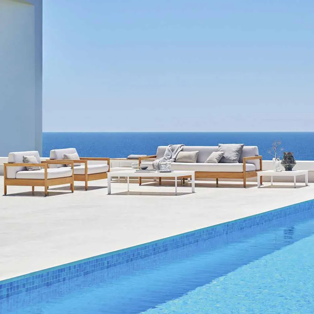 Varaschin Gartensofas-Moderner 3-Sitzer Gartensofa aus massivem Teakholz Bali