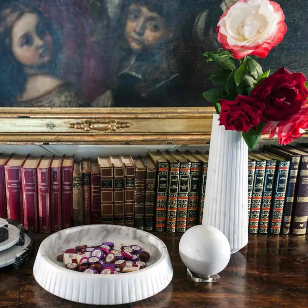 Viadurini Living Deko Artikel Und Wohnaccessoires-Moderner Sphere Briefbeschwerer aus italienischem Satin White Marmor, 2 Stück - Sphere