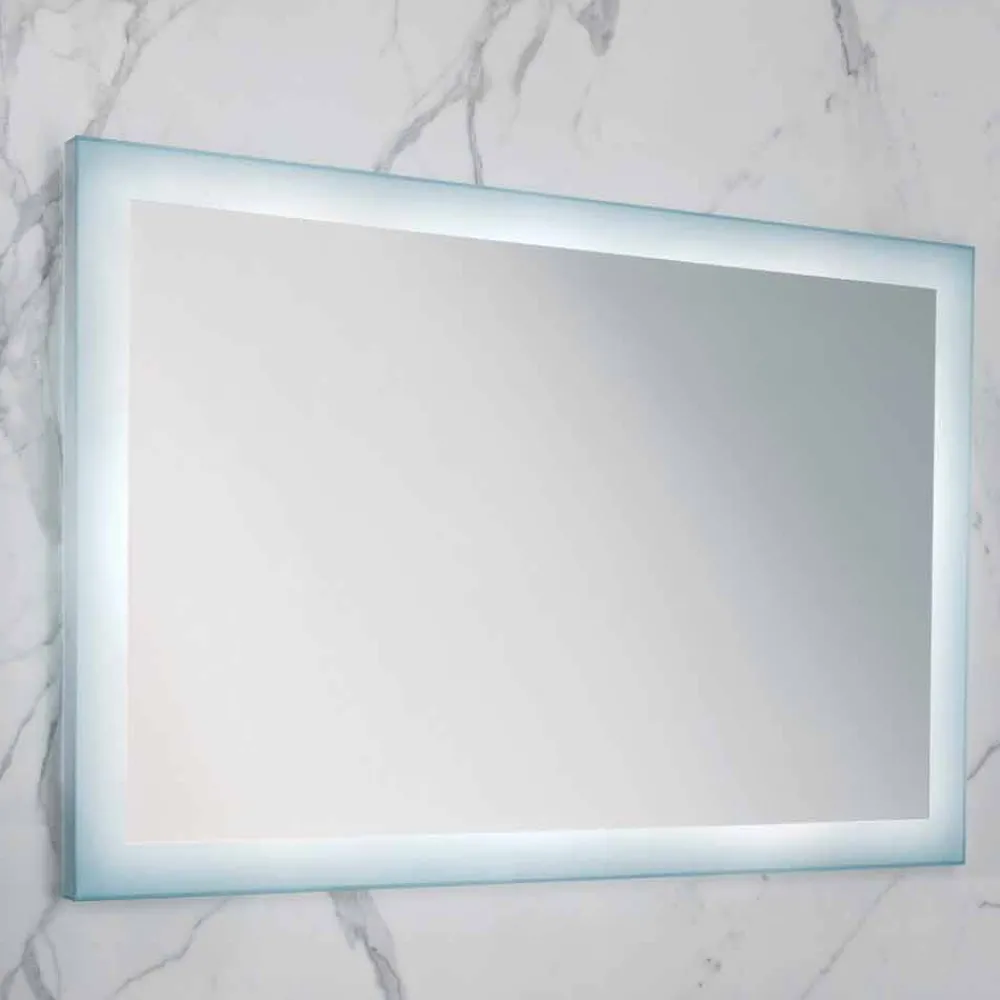 Viadurini Bathroom Badspiegel-Moderner Spiegel mit Milchglaskanten, LED-Beleuchtung, Ady