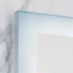 Viadurini Bathroom Badspiegel-Moderner Spiegel mit Milchglaskanten, LED-Beleuchtung, Ady