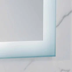 Viadurini Bathroom Badspiegel-Moderner Spiegel mit Milchglaskanten, LED-Beleuchtung, Ady