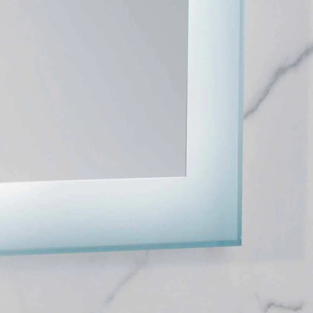 Viadurini Bathroom Badspiegel-Moderner Spiegel mit Milchglaskanten, LED-Beleuchtung, Ady