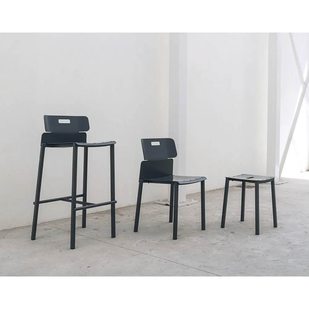 Viadurini in the Garden Outdoor Hocker-Moderner stapelbarer Outdoor-Hocker aus Aluminium Made in Italy - Dobla