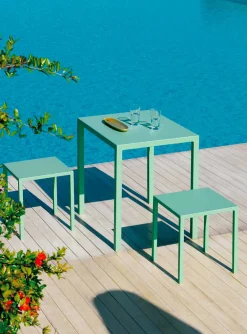 Viadurini in the Garden Gartentische Fest-Moderner stapelbarer quadratischer Metall-Außentisch Made in Italy - Aila