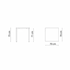 Viadurini in the Garden Gartentische Fest-Moderner stapelbarer quadratischer Metall-Außentisch Made in Italy - Aila