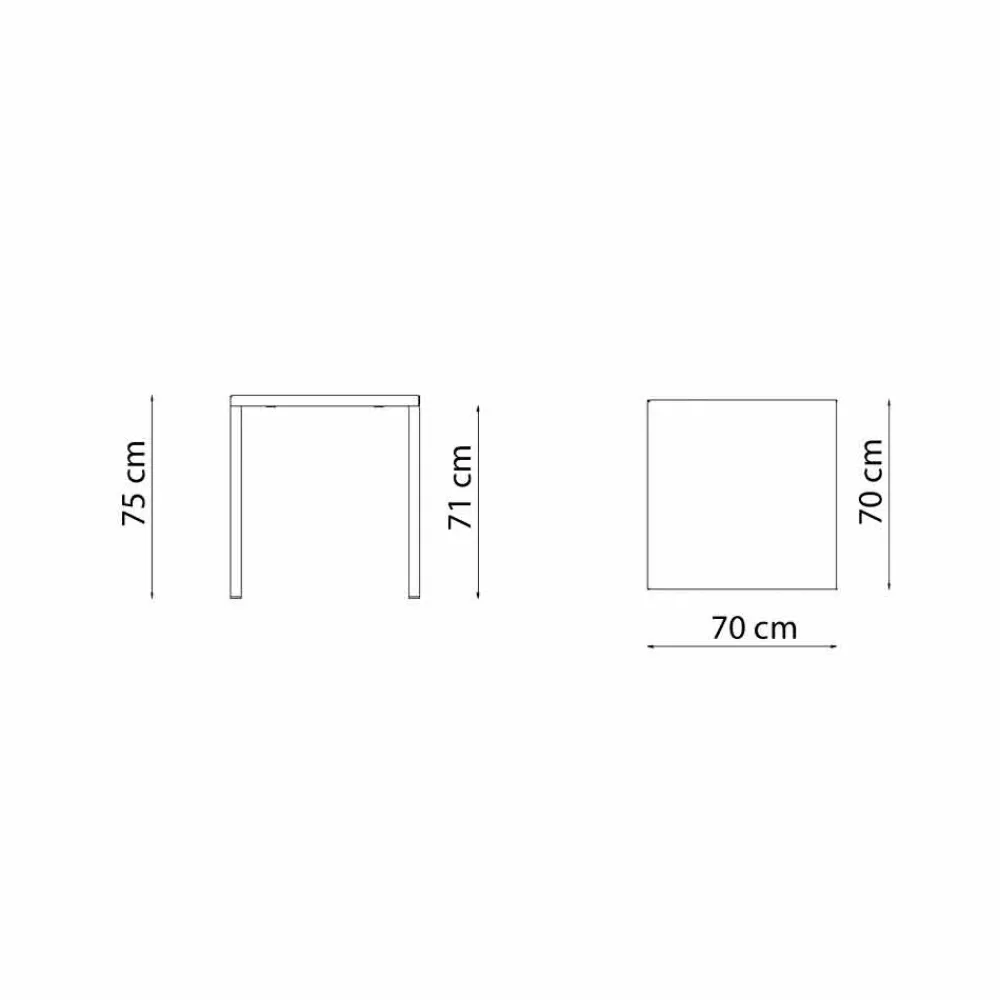 Viadurini in the Garden Gartentische Fest-Moderner stapelbarer quadratischer Metall-Außentisch Made in Italy - Aila