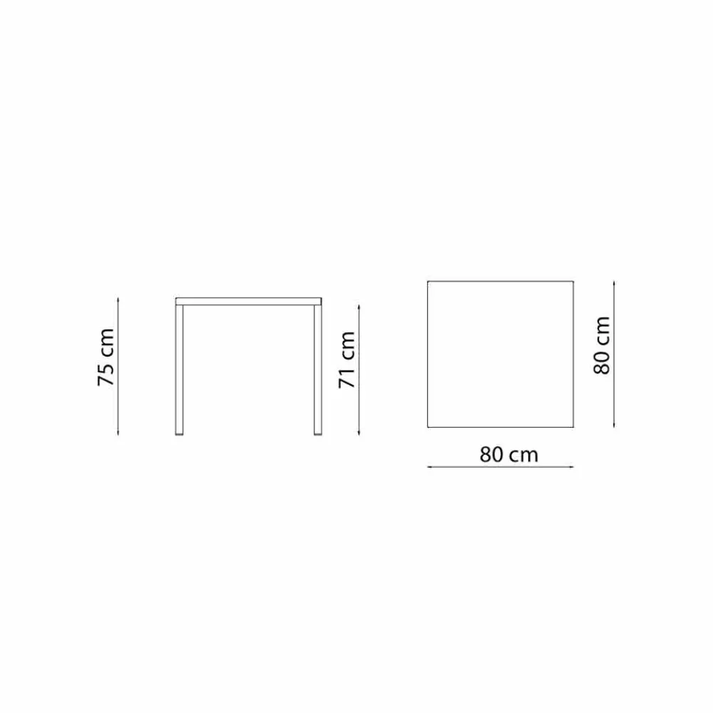 Viadurini in the Garden Gartentische Fest-Moderner stapelbarer quadratischer Metall-Außentisch Made in Italy - Aila