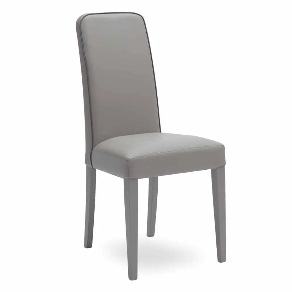 Viadurini Living Moderne Stühle-Moderner Stuhl aus Buchenholz und Kunstleder 4-teilig - Fanny